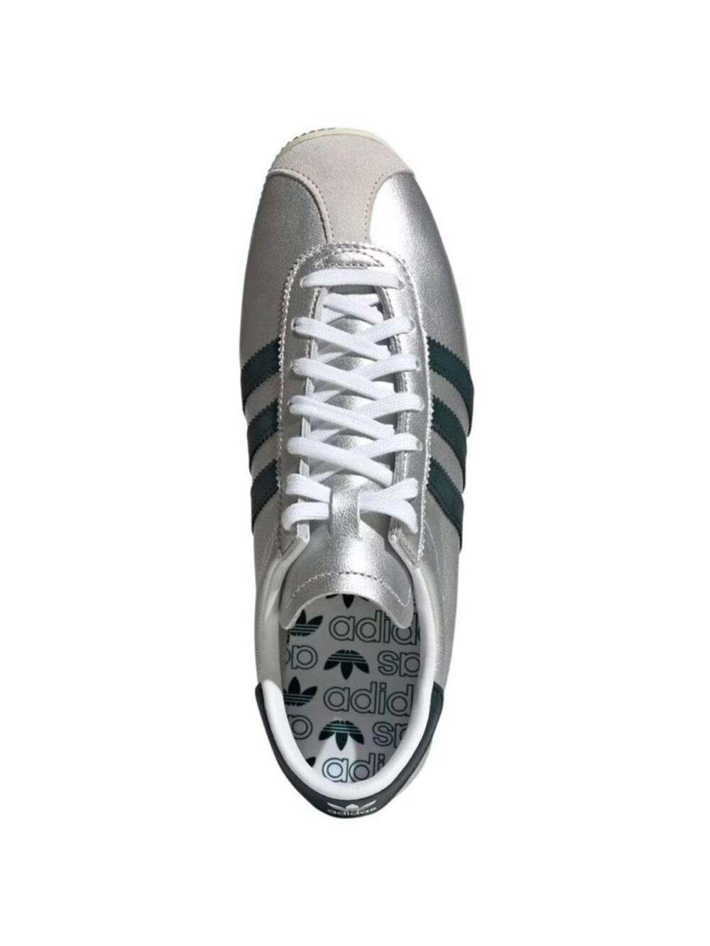 New in box! Adidas Paris 3 stripes original sneakers in silver/green